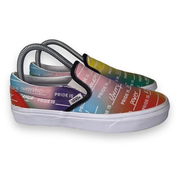 Vans UA Classic Slip-on Pride Skate Shoes Multicolor Rainbow Women's 7 - Picture 4 of 11